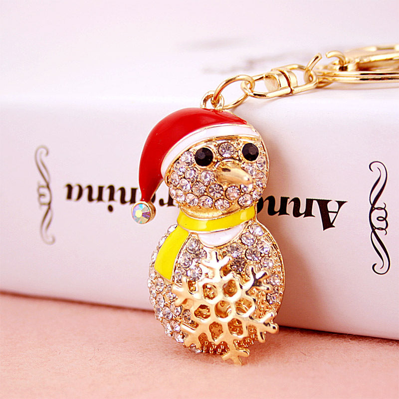 Wholesale Diamond Inlaid Christmas Alloy Keychains